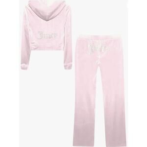Juicy Couture Women's Bling Velour Tracksuit US Medium Soft Glow